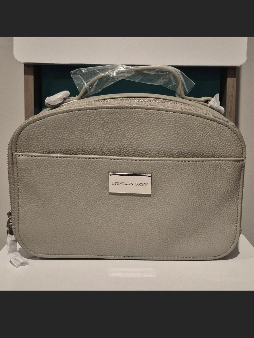 London Skye Leather Crossbody In Gray